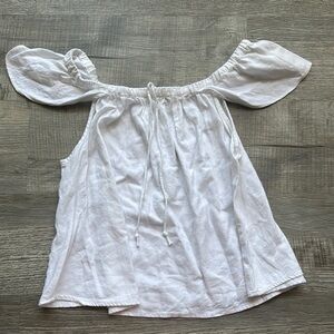 Madewell White Off-Shoulder Peasant Blouse
